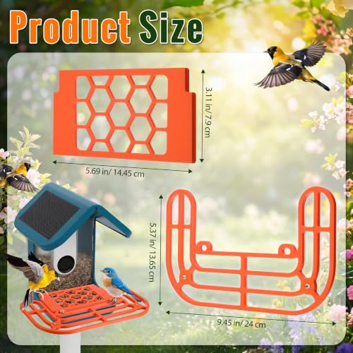 Saillong 2-in-1 Bird Feeder Kit, Compatible with BirdBuddy Feeder, Orange - color: Orange