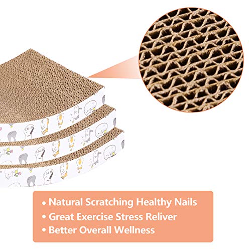 PatiencET 3 Pack Cat Scratcher Pad Recycle Corrugated Cat Scratching Pad - size: Waved - 3 Pack