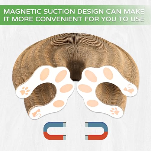 Goosheep 3 Pack Cardboard Cat Scratcher Board,Accordion Toy for Indoor Cats - size: Round-3PK
