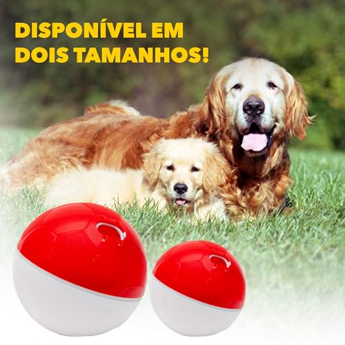 amicus - Crazy Ball Treat Dispenser, Smart Dog Treat Dispenser Ball - Pets Enrichment Toys - Dog Toys to Keep Them Busy - Slow Feeder - 300g/10.5 oz - Red/White - color: Red & White, size: 300g