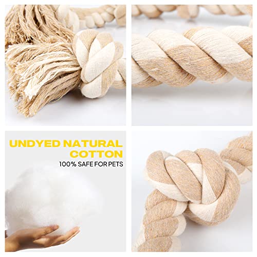 Fida Dog Rope Toys for Large Dogs, Tough Tug of War Dog Toys - color: White-1 handle