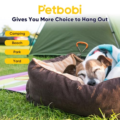 Petbobi Dog Tie Out Cable and Stake, 20ft Heavy Duty Dog Leads for Yard - color: Orange, size: 20 ft (120 lbs)