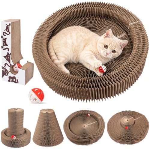 Cat Scratcher, Interactive Cat Toys for Indoor Cats Cardboard Scratch Pad