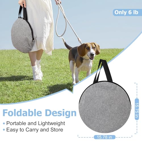 Portable Cat Playpen, Foldable Pet Dog Playpen, Kitten Puppy Play Pen - color: Grey