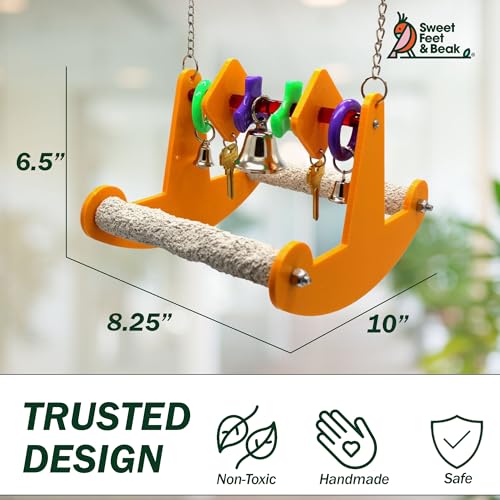 Sweet Feet and Beak Tweeter Totter Rocker, Two Perch Bird Swing, Medium - size: Medium/Large