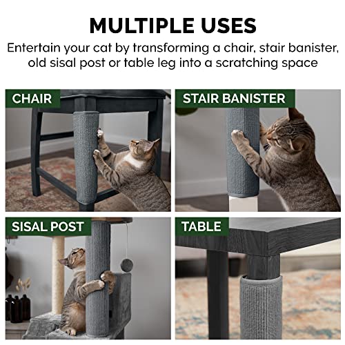 Furhaven Wrap Around Scratching Post Cover for Indoor Cats, Fits Posts Up to 3.5" Diameter, Durable & Less Mess - Tiger Tough Carpet Scratch Mat - Gray, Small - color: Scratch Post Cover - Gray, size: Small
