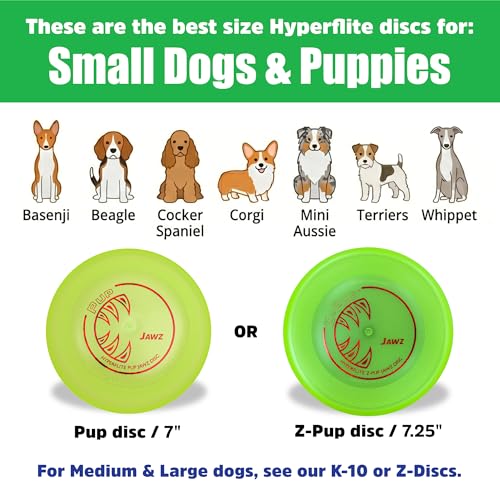 Hyperflite Pup Jawz Puncture Resistant Dog Flying Disc, Small Dogs - color: blue