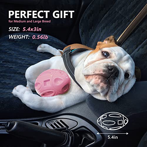 EASTBLUE Dog Toys for Aggressive Chewers, Indestructible Squeaky Football - color: Pink