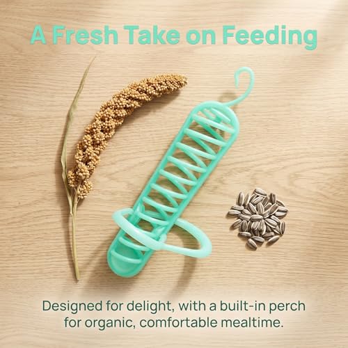 Kisangel Plastic Parakeet Millet Spray Holder, Hanging Feeder for Parakeets