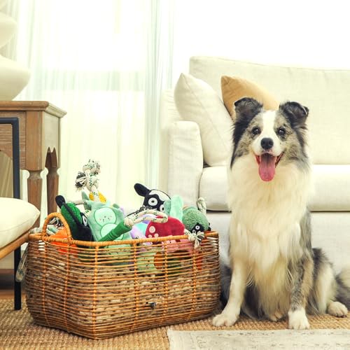 Green Sheep White Sheep Rope Toy for Dogs, Durable Plush Dog Chew Toy with Squeaker, Interactive Pet Toy for Small to Large Dogs, Tough & Recycle Cotton Rope Dog Toys - color: White Sheep (L)