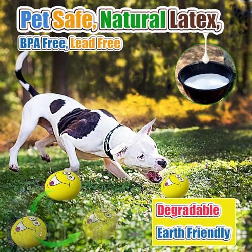 3.1" Squeaky Dog Toys for Large Dog, Medium Breed, Latex Flat Ball - color: 4 Colors For M/L 3.1", size: Large