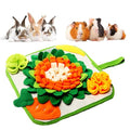 Rabbit Foraging Mat Interactive Bunny Snuffle Mat for Small Animals - color: Orange and Green