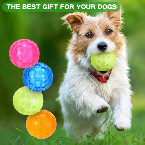 24 Pcs 2.36'' Squeaky Dog Toy Balls Rubber Dog Toys for Play, Bright Color - color: Bright Color
