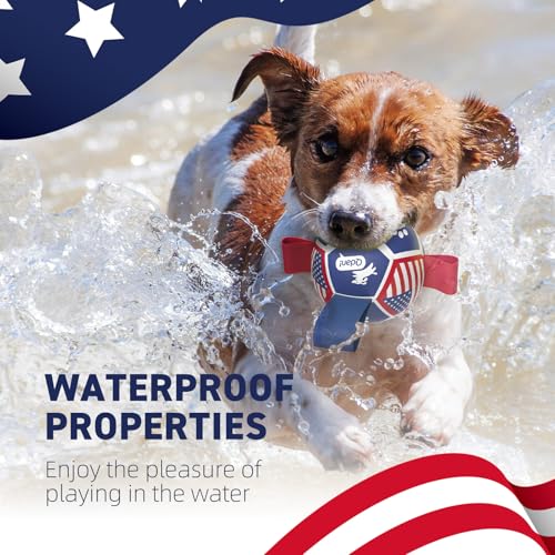 QDAN Puppy Balls, Small Dog Toys, Dog Balls with Straps for Small Breed - color: Flag, size: 3.5 Inch