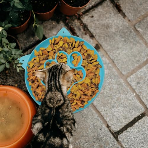 Cute Interactive Puzzle Slow Feeding Cat Bowl Suitable for All Dry and Wet Foods