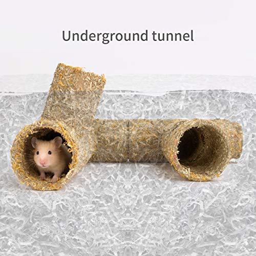 Niteangel Creative & Composable Hamster Tunnel - DIY & Build Unique Tube Burrow as Hideout for Small Sized Animals Like Hamsters Mouse Gerbils Mice (Tunnel W/Hole) - size: Tunnel W/ Hole