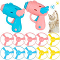 REDANHA 12 PCS Cat Fetch Toy with Colorful Flying Propellers Set, Cat Playing Tracking Interactive Toys for Kitten Chasing Training Hunting (Pink&Blue Wing)