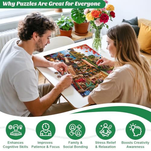 500 Piece Puzzles for Adults,Autumn Lakeside Bookstore Jigsaw Puzzles - color: Lakeside Bookstore