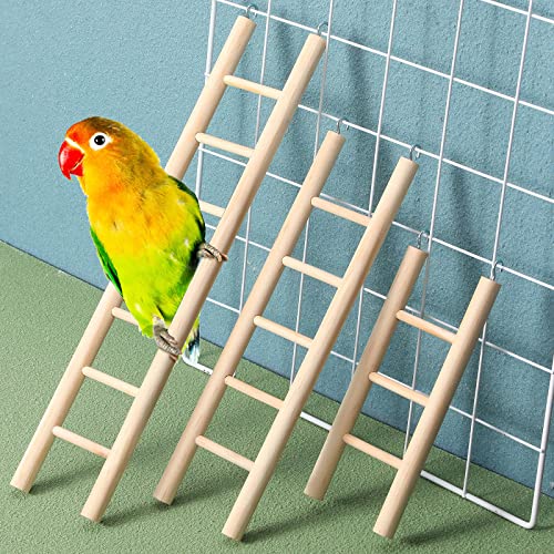 Kigeli 6 Pcs Bird Ladders for Cockatiels, Wooden Ladders for Bird Cages