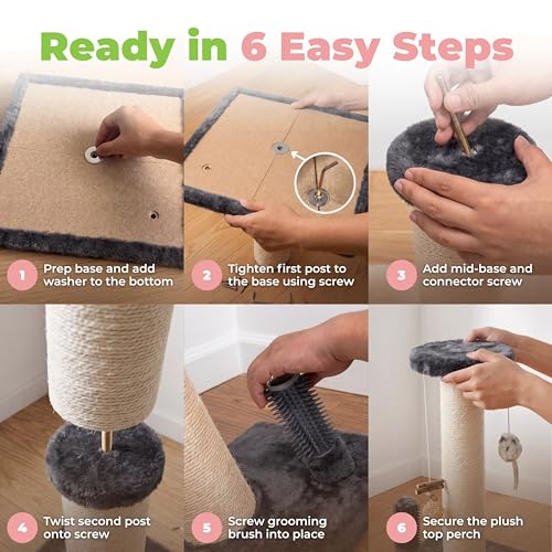 Best Pet Supplies Catify Cat Scratching Post - Gray H: 25" - color: Gray Scratching Post - H: 25"