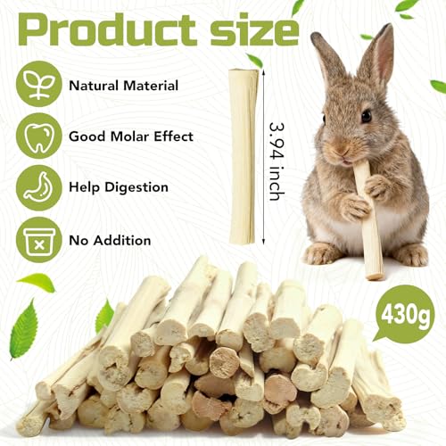 0.95Lb/430g Natural Sweet Bamboo Chew Toys for Rabbit Chew Sticks - size: 0.95lb(430g)