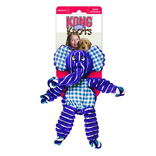 Kong Floppy Knots Rope and Plush Dog Toy, Elephant, Small/Medium - color: Elephant, size: Small/Medium