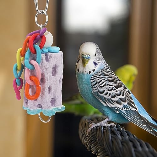 Wontee Bird Calcium Chew Grinding Treats Toy for Parrots (Small-5.5") - size: Small-5.5"