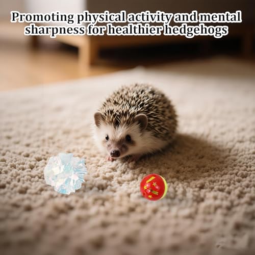 Hedgehog Dig Box Tray, Fun Foraging & Digging Hedgehogs Toy, Includes Rich Colors Balls, Hedgehogs Accessories for Hamsters, Ferrets and Other Small Animals (Pink)