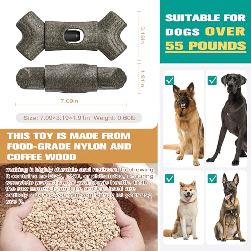 Sedioso Bully Stick Holder for Dogs, Though Dog Toys for Aggressive Chewer, Sturdy Dog Chew Holder Safety Device to Prevent Choking, BPA-Free, Long-Lasting -Fits Various Bully Sticks - color: Grey