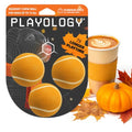 Playology Squeaky Chew Ball Dog Toy - Small, Pumpkin Spice Scent, 3-Pack - size: Small (VALUE 3-Pack), style: Pumpkin Spice