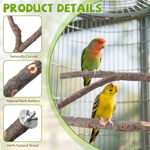 12 Pcs Natural Wood Bird Perch Stand & Platform Set for Cages - size: Deluxe Playground Set - 12PCS