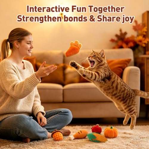 CiyvoLyeen Plush Thanksgiving Catnip Toys for Indoor Cats 6 Pack - color: Thanksgiving - 6Pcs