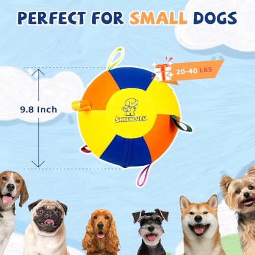 Small Herding Ball for Dogs, 9.8" Dog Soccer Ball with Straps - size: 10"