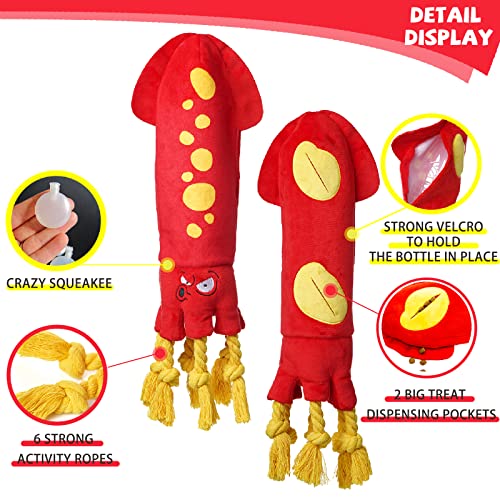 lilfrd Water Bottle Octopus Dog Toy, Squeaky Rope Stuffless Toys for Dogs - style: Octopus