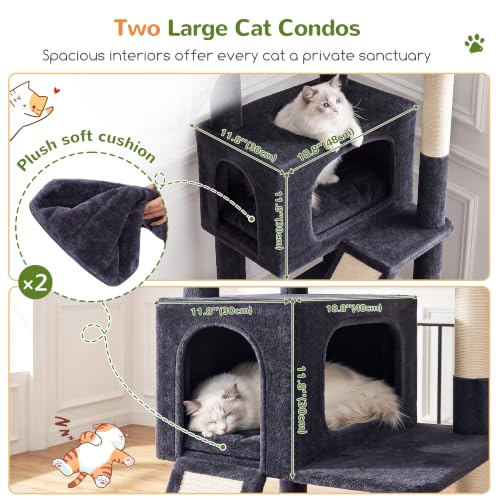 Globlazer 79in Heavy Duty Cat Tree for Large Cats, S79, Dark Grey - color: Dark Grey