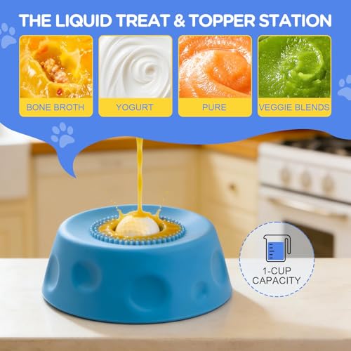H&H Pets Dog Lick Bowl with Built-in Ball for Liquid Treats – Interactive Dog Feeding Bowl with Rolling Ball, Anti-Spill, Enrichment Lick Toy for All Breeds & Puppy
