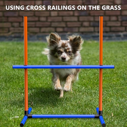 Dog Agility Training Equipment, 2-Set Dog Jumps & Hurdles with Poles - size: 2-Sets