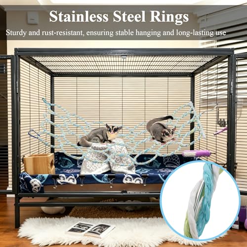 Hypeety Rat Climbing Rope Net Small Pet Hanging Rope Swing, 28-Ring, 2pcs - color: 28-ring