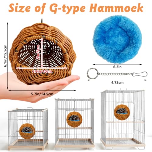 BNOSDM Bird Nest with Soft Pad Hanging Small Parakeet Bed Set (Brown) - color: Brown Hanging Nest - G-Type
