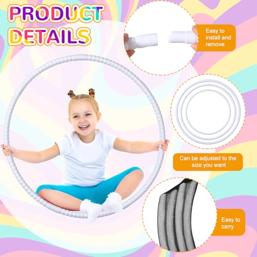 Shappy 6 Pcs Exercise Hoop Set Detachable Adjustable - color: White, size: 20 Inch