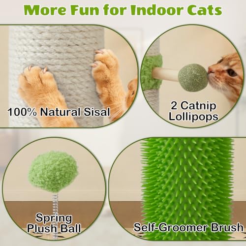 38" Tall Sisal Cat Scratching Post with Stable Base for Indoor Adult Cats - size: 38 Inch Tall