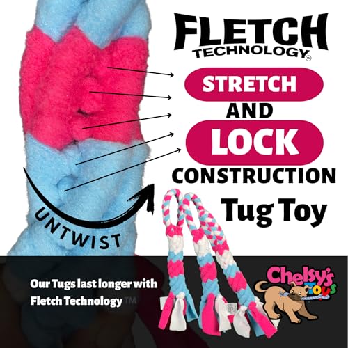 Patented Fleece Tug Toy for Dogs (Blue) - color: BLUE