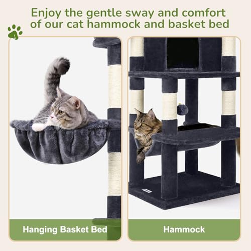 Globlazer Corner Cat Tree Tower with Scratching Post, C51, Dark Grey - color: Dark Gray, size: 51inch