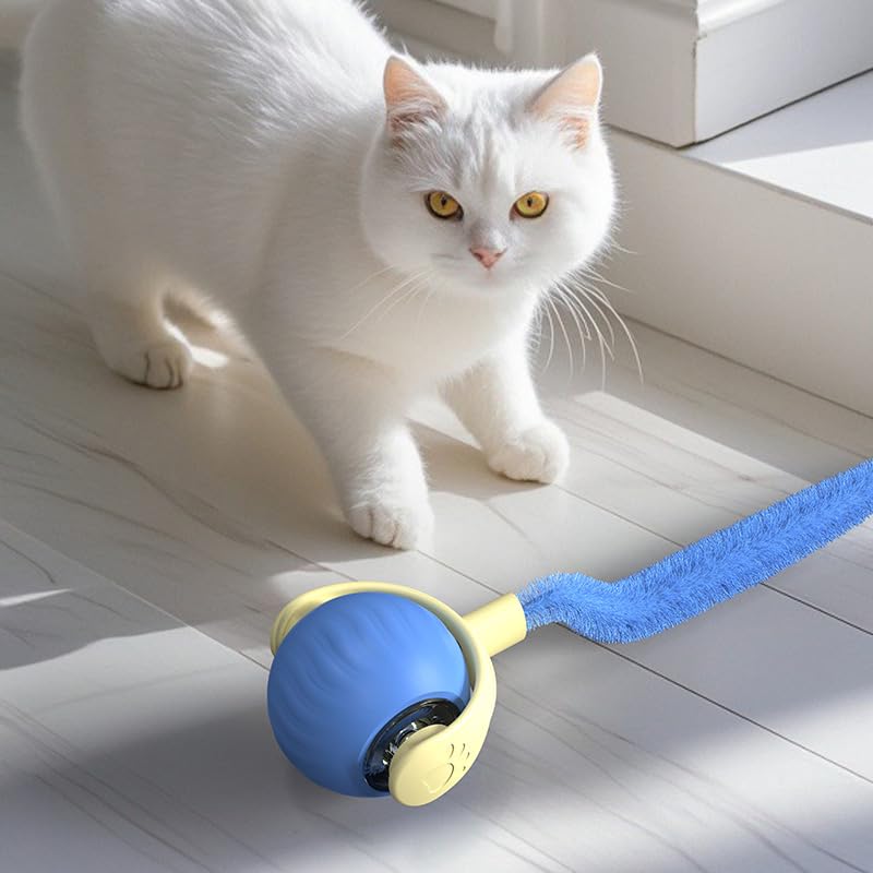 Interactive Cat Toys for Indoor Cats,Automatic Moving Kitten Toys,Cat Balls - color: 1 Blue +1 Orange