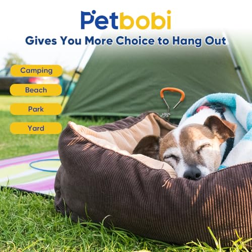 Petbobi Dog Tie Out Cable and Stake, 10ft Heavy Duty Dog Leads for Yard - color: Blue, size: 10 ft (120 lbs)