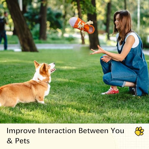 vocheer Durable Dog Chew Toy, Interactive Squeaky Shoe Toy, Orange - color: Orange