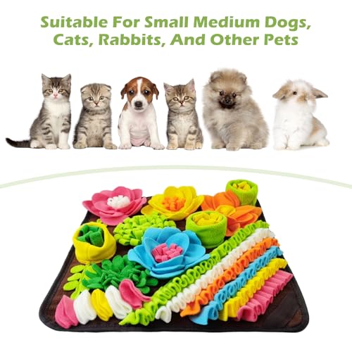 KeeKit Snuffle Mat for Dogs, Non-Slip, Machine Washable, Brown, 15.4x15.4'' - color: Brown