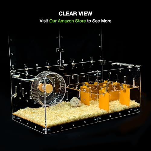 GuineaLoft™ Acrylic Cage (Model-P3) - Small 2x1' Enclosure w/Lid & Bottom - color: Model-P3