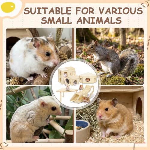 Breezehug 4 Pcs Hamster Cage Accessories Hamster Platform Toy, Spy Villa - style: Spy Villa