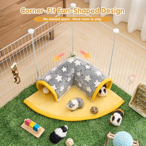 Avont Guinea Pig Tunnel Bed, Washable Hideout for Small Pets - color: Star
